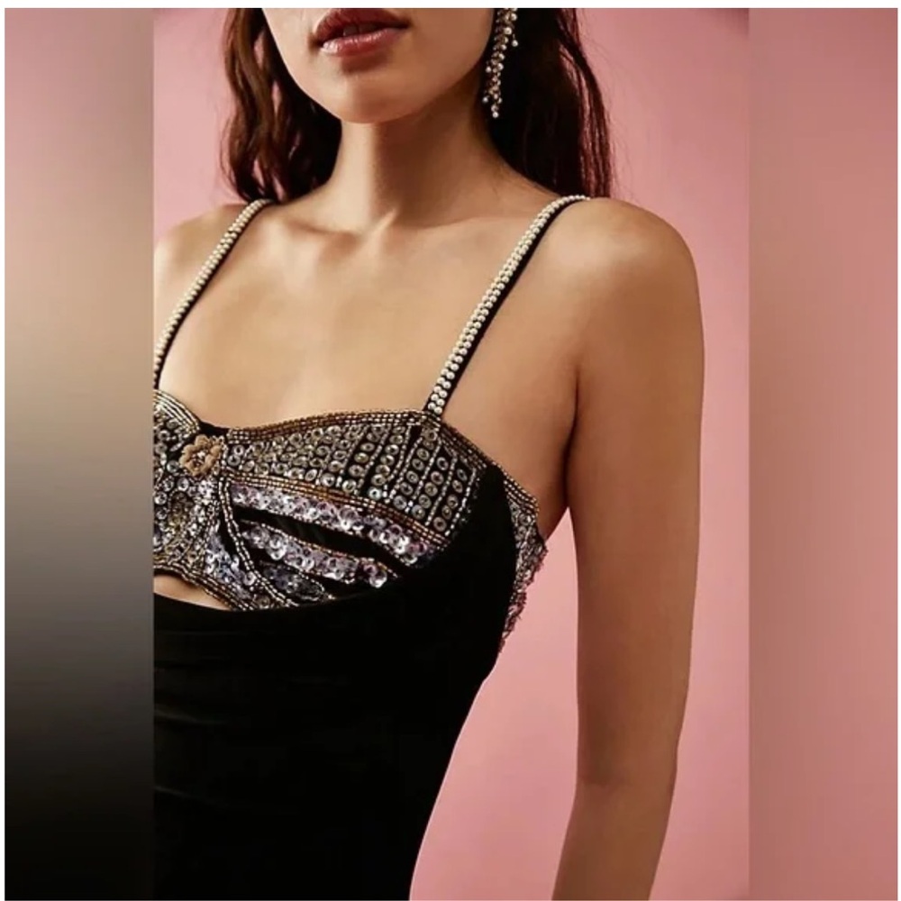 LoveShackFancy Wink Midi Beaded Dress with Bra Top - Picture 3 of 6